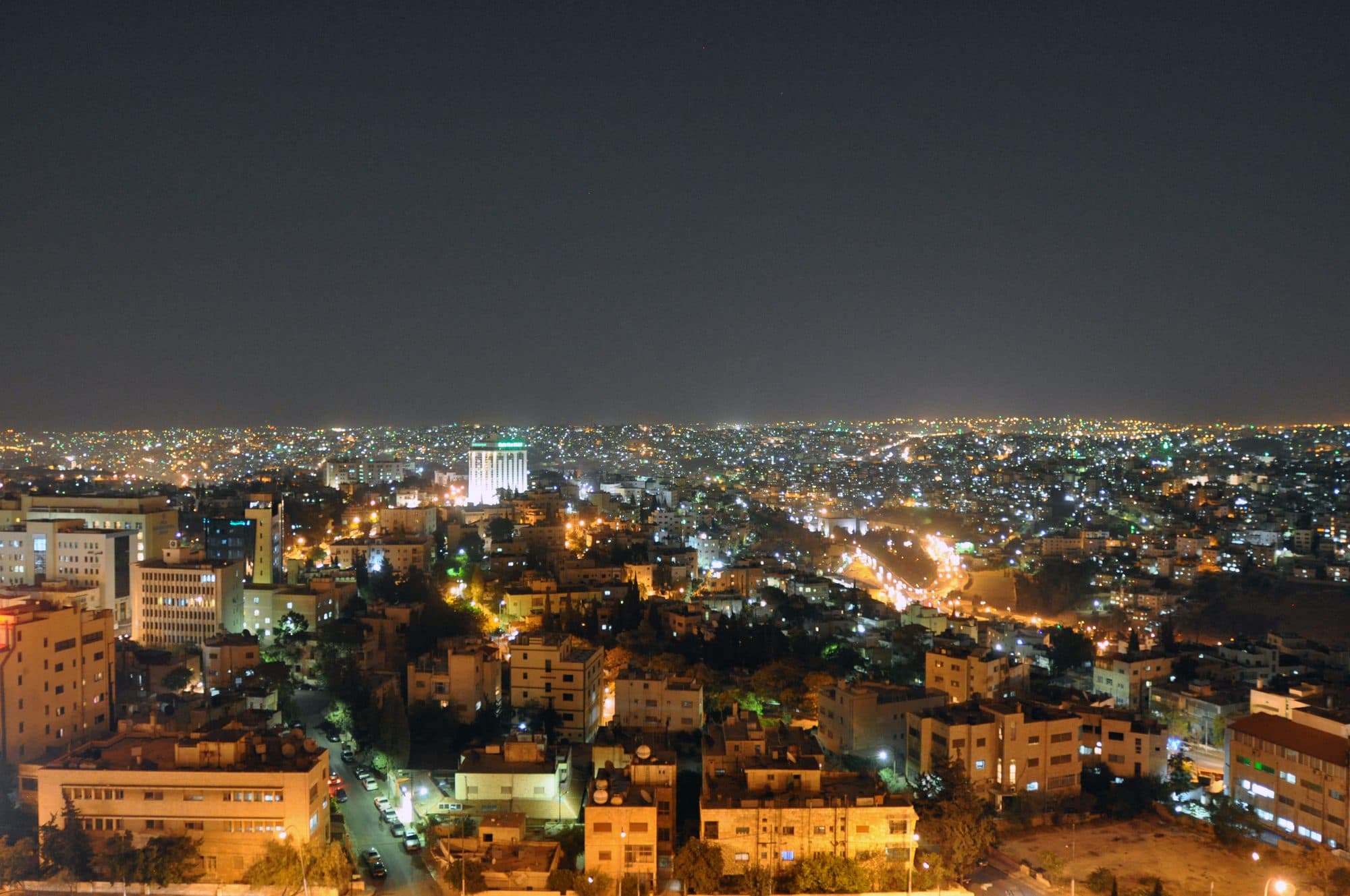 Amman's city lights at night